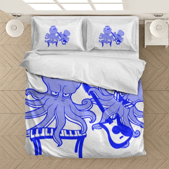 Two Octopus Kraken Squid Guitar Keyboard Band Team Bedding Sets