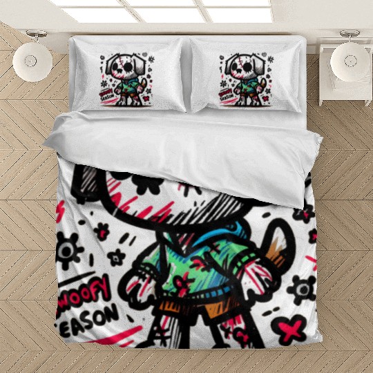 Spooky season zombie dog Bedding Sets