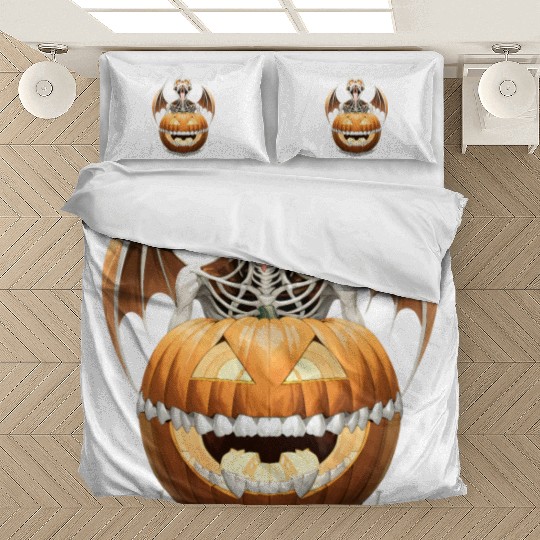 "Heavy Metal Skeletons and Skulls Halloween Art Bedding Sets