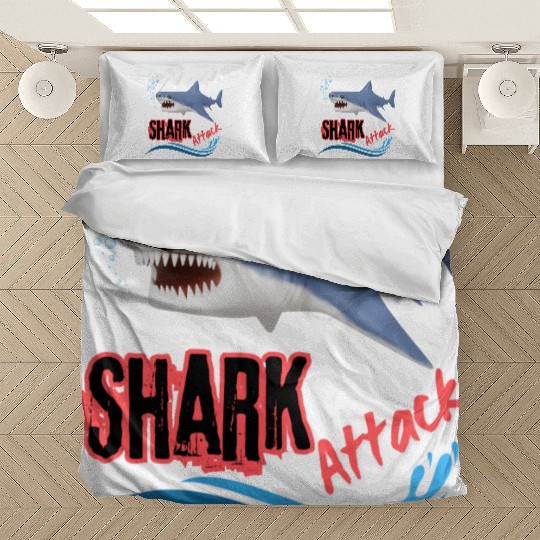 A different unique colorful shark attack design Bedding Sets