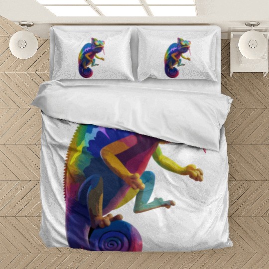 Psychedelic Chameleon Vibes Bedding Sets