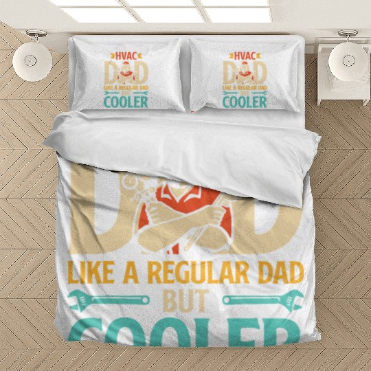HVAC Dad But Cooler Mens HVAC Technician Father Bedding Sets