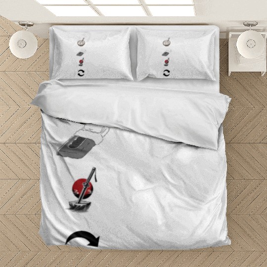 Eat sleep anime repeat manga Bedding Sets