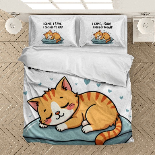 Cute Cat Nap Lover Funny Sleepy Naptime Humor Bedding Sets