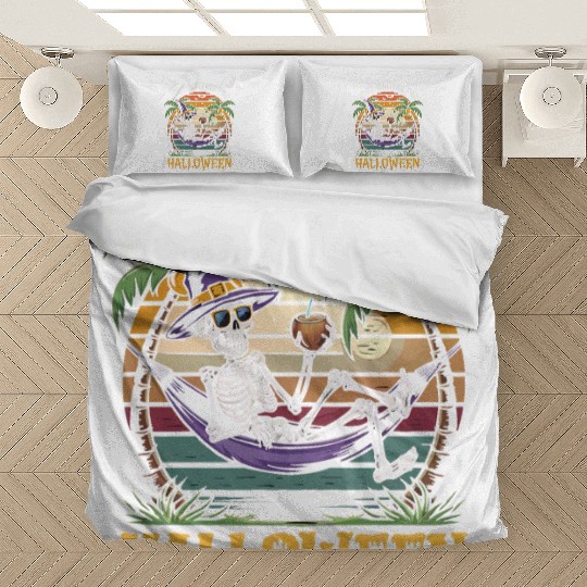 Skeleton Just wating for Halloween Bedding Sets
