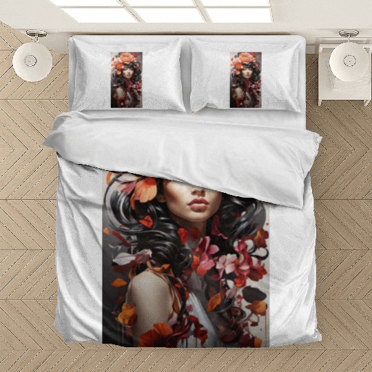 Girl with Flower Collection Bedding Sets