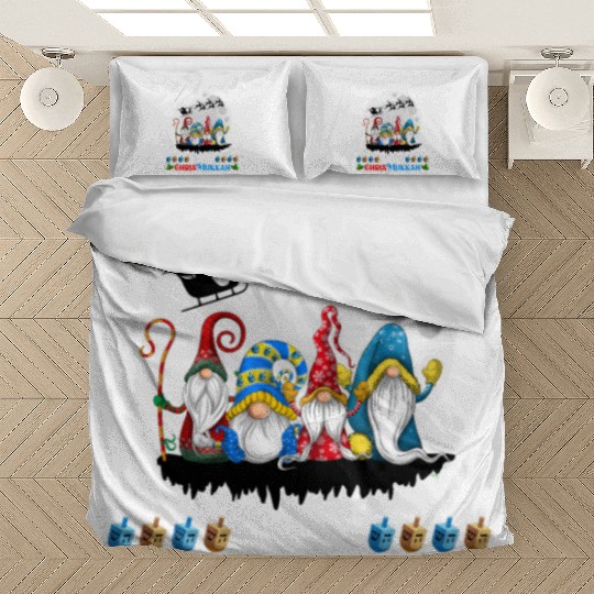 Happy Chrismukkah Gnomes Christmas Hanukkah Bedding Sets