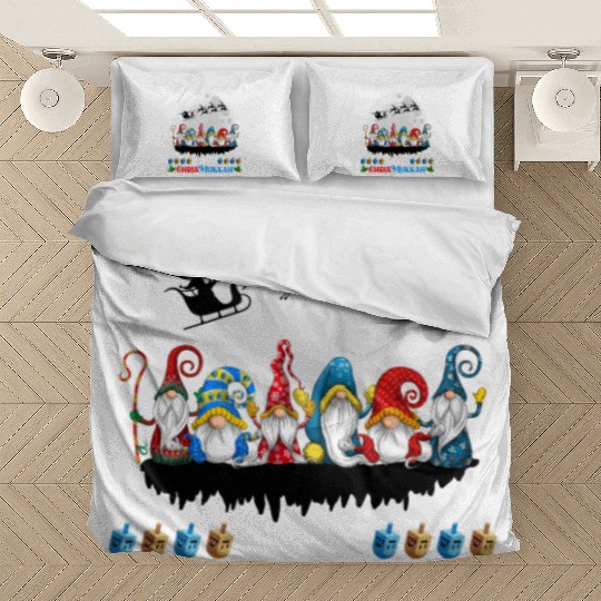 Happy Chrismukkah Gnomes Christmas Hanukkah Bedding Sets