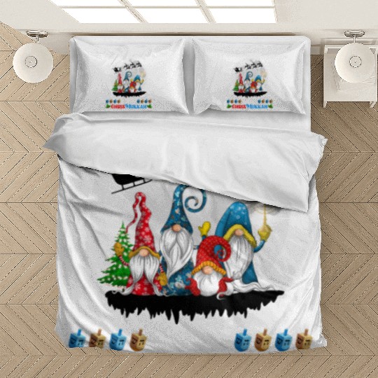 Happy Chrismukkah Gnomes Christmas Hanukkah Bedding Sets