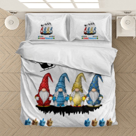 Happy Chrismukkah Gnomes Christmas Hanukkah Bedding Sets
