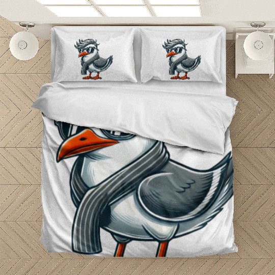 Cool seagull sunglasses summer North Sea Baltic Bedding Sets