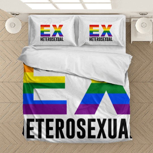 Ex Heterosexual Rainbow Flag LGBT Pride Month Bedding Sets