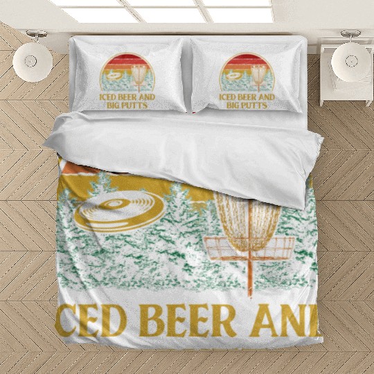 Iced Beer and Big Putts Disc Golf Beer Lover Golfe Bedding Sets