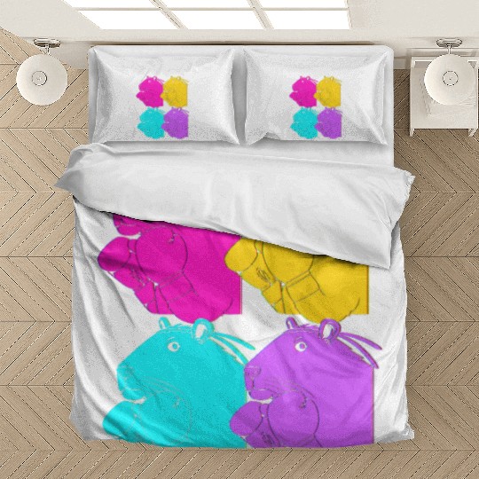 MMA Kickboxing Retro 80s Capybara Doing Muay Thai Bedding Sets