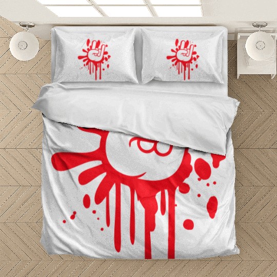 Heavy metal graffiti drop horn finger hand gesture Bedding Sets