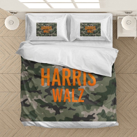 Harris Walz Camo Logo Bedding Sets