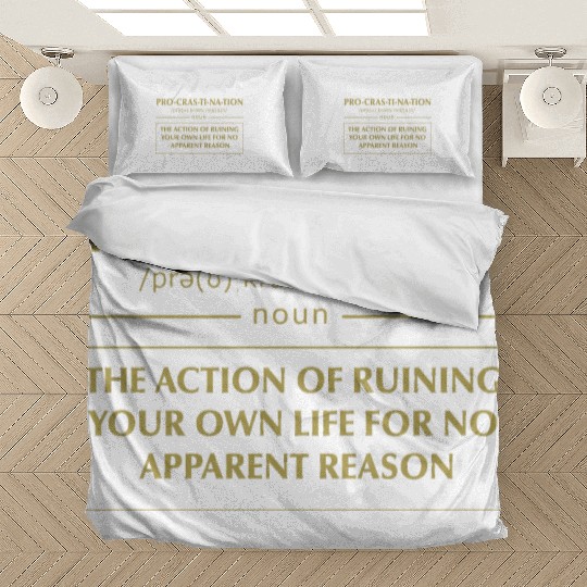 Funny Definition Procrastination Procrastinator Bedding Sets