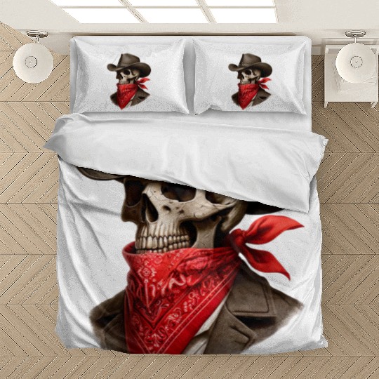 Cowboy Skeleton Skull Bandit Bedding Sets