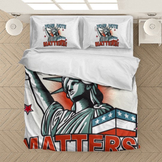 Statue of Liberty & voting card -Your Vote Matters Bedding Sets