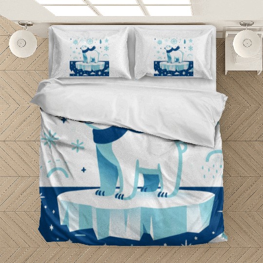Polar Bear in Winter Wonderland Bedding Sets