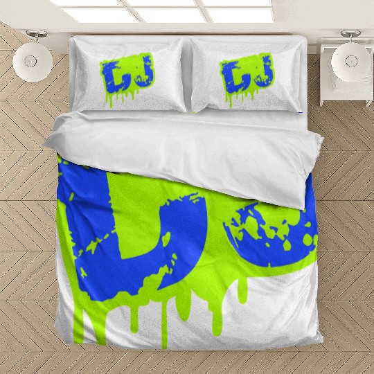 DJ Graffiti Spray Drops Music Party Text Lettering Bedding Sets
