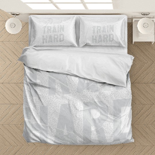 Train Hard Workout Motivation Saying For Gym Lover Bedding Sets
