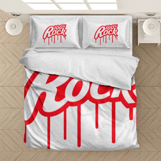 100 % Percent Rock Music Graffiti Drops Text Stamp Bedding Sets