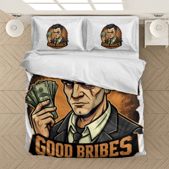 Good Bribes - Gangster Holding Cash Bedding Sets
