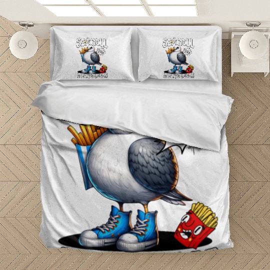Seagull The Potato Chips Lover Funny Sea Bird Bedding Sets