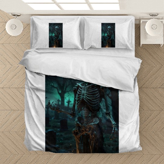 Rising Skeleton in the Graveyard Bedding Sets