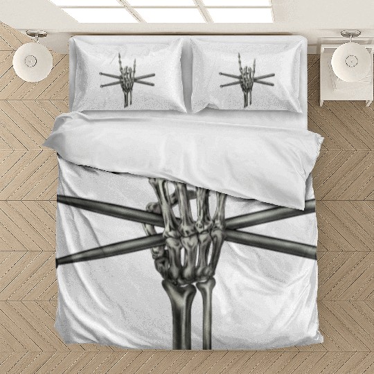 Skeleton Hand Drumsticks Bedding Sets