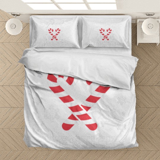 Christmas Candy Cane Heart We Stick Together Bedding Sets