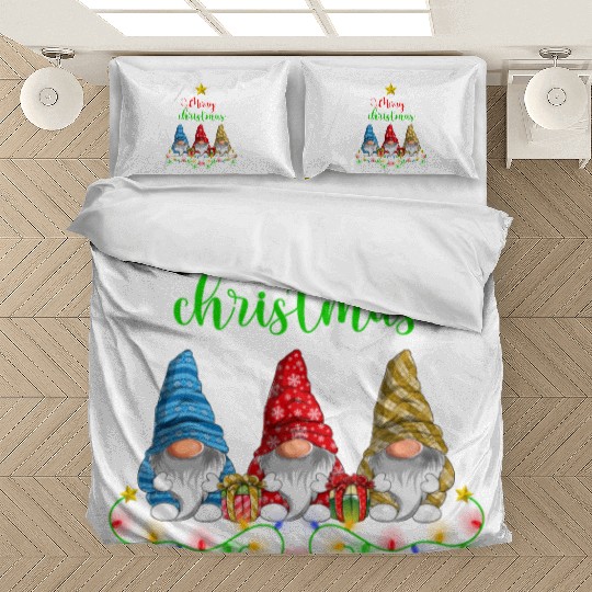 Gnomes Christmas Tree Funny Xmas Holidays Bedding Sets