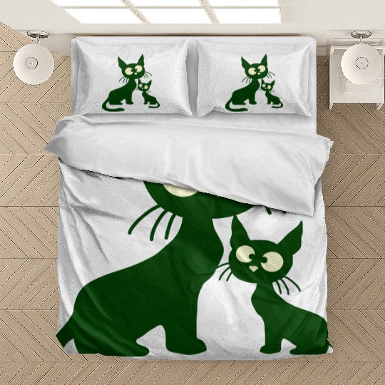 Crazy cat mom dad kitten child kitten family team Bedding Sets