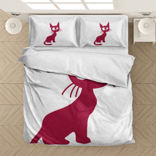 Crazy Cat Squinting Funny Eyes Grimace Fun Cartoon Bedding Sets