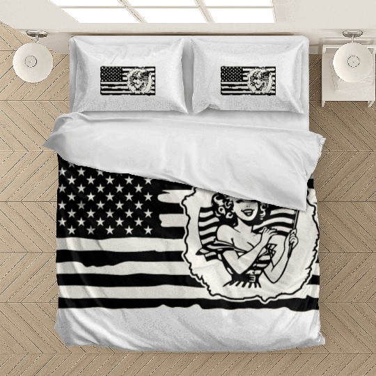 Retro Flag Girl © LIKE US ON FACEBOOK # Bedding Sets