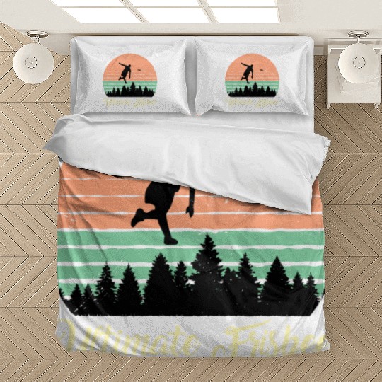 Ultimate Frisbee Vintage Retro Sunset Bedding Sets