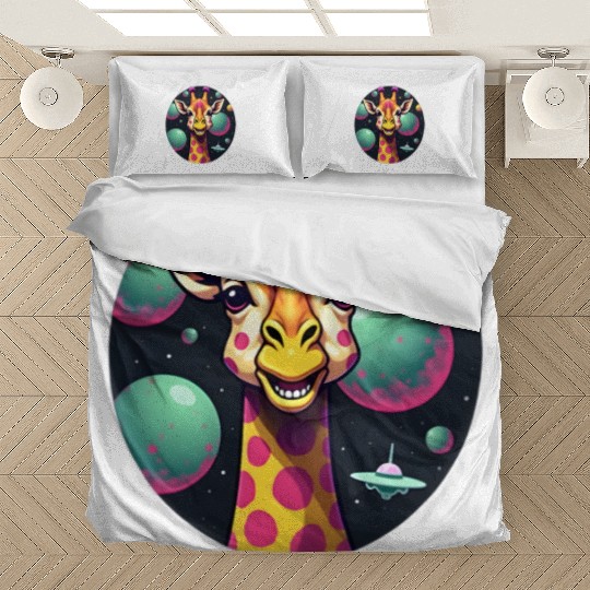 Cosmic Giraffe: Galactic Safari Adventure Bedding Sets