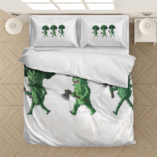 Let's Go Eat Broccoli Attack Bedding Sets