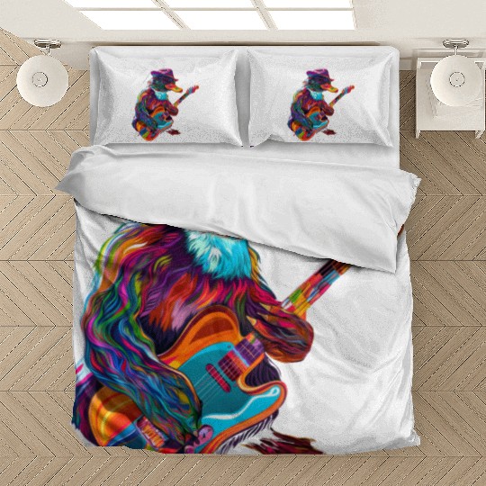 Platypus Mammal Guitar Cowboy Hat Popart Bedding Sets