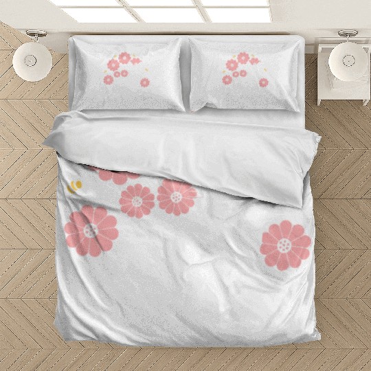 Cottagecore Black Cat with Flowers and Bees Bedding Sets