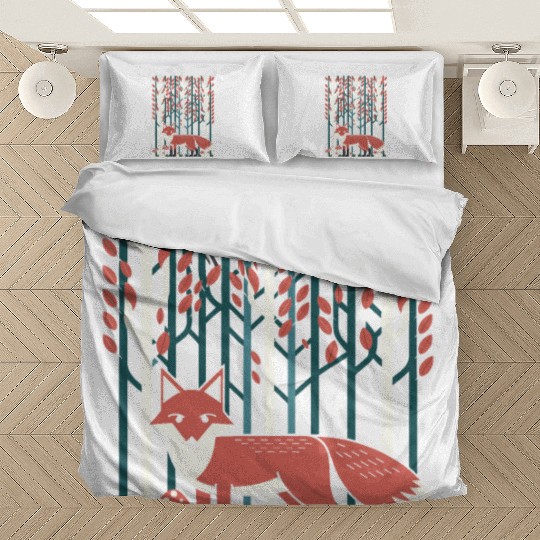 Cottagecore Fox in enchanting Forest Bedding Sets