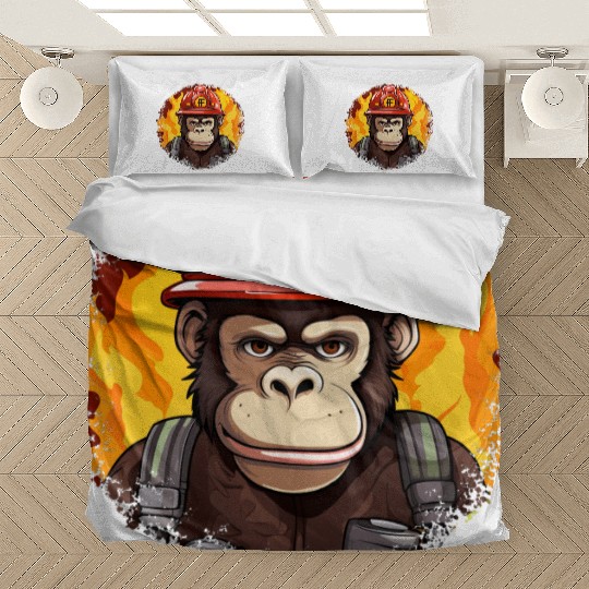 Firefighter monkey Bedding Sets