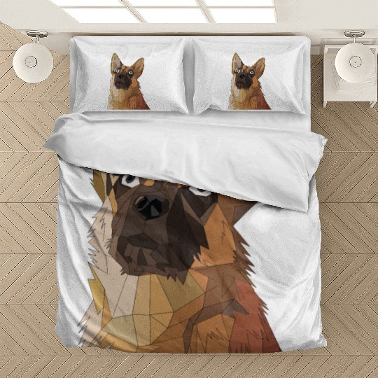Geometric German Shepherd Dog Art Bedding Sets