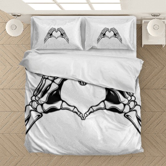 Cute Skeleton Hand Heart Scary Hands Bedding Sets