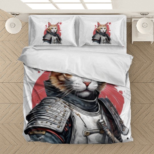 Samurai Cat in Armor Bedding Sets