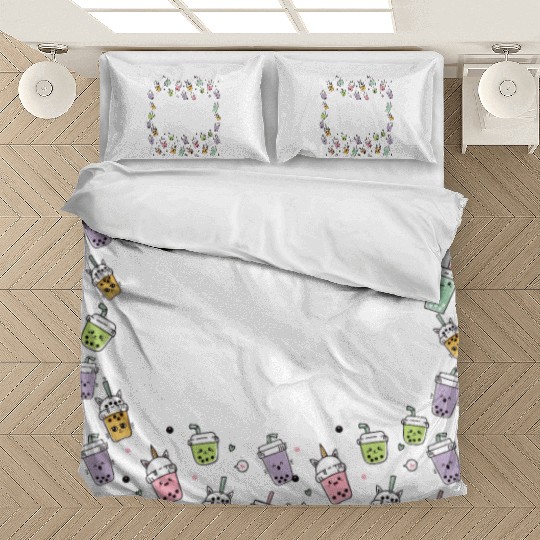 Skeletal Embrace: A Bubble Tea Love Story Bedding Sets