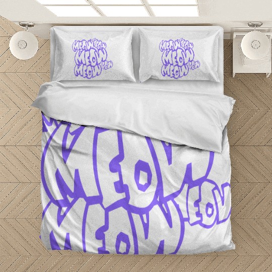 Many Funny Meow Cat Meow Comic Letters Text Quote Bedding Sets