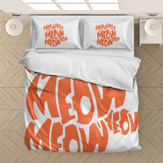 Many Funny Meow Cat Meow Comic Letters Text Quote Bedding Sets