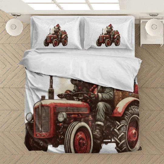 Holiday Santa Pig Farmer Bedding Sets